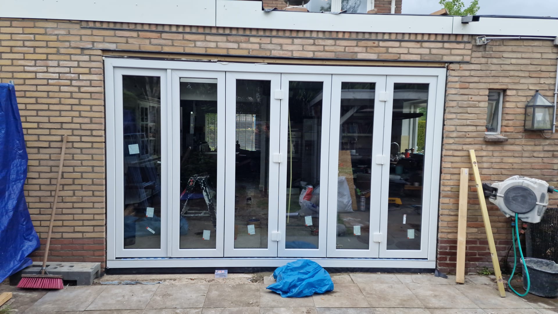uPVC bi-fold garden doors at a home extension in Eindhoven