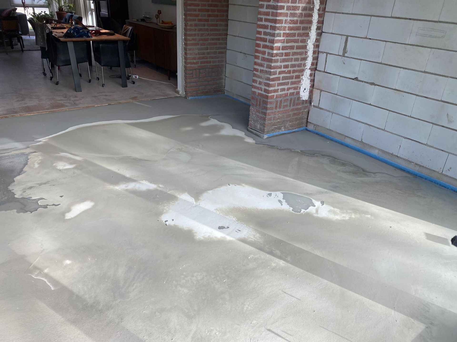 Vloerverwarming woonkamer uitbouw Veldhoven